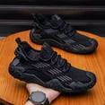 thumbnail image 2 of Homeyce Men Slip On Hollow Mesh Hiking Sneakers Breathable Quick Dry Lightweight Non-Slip Casual Walking Shoes for Men Outdoor Sport Running Gym Workout Training,Black 42, 2 of 3