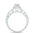 thumbnail image 5 of 10k White Gold Oval White Topaz And Diamond Ring, 5 of 6