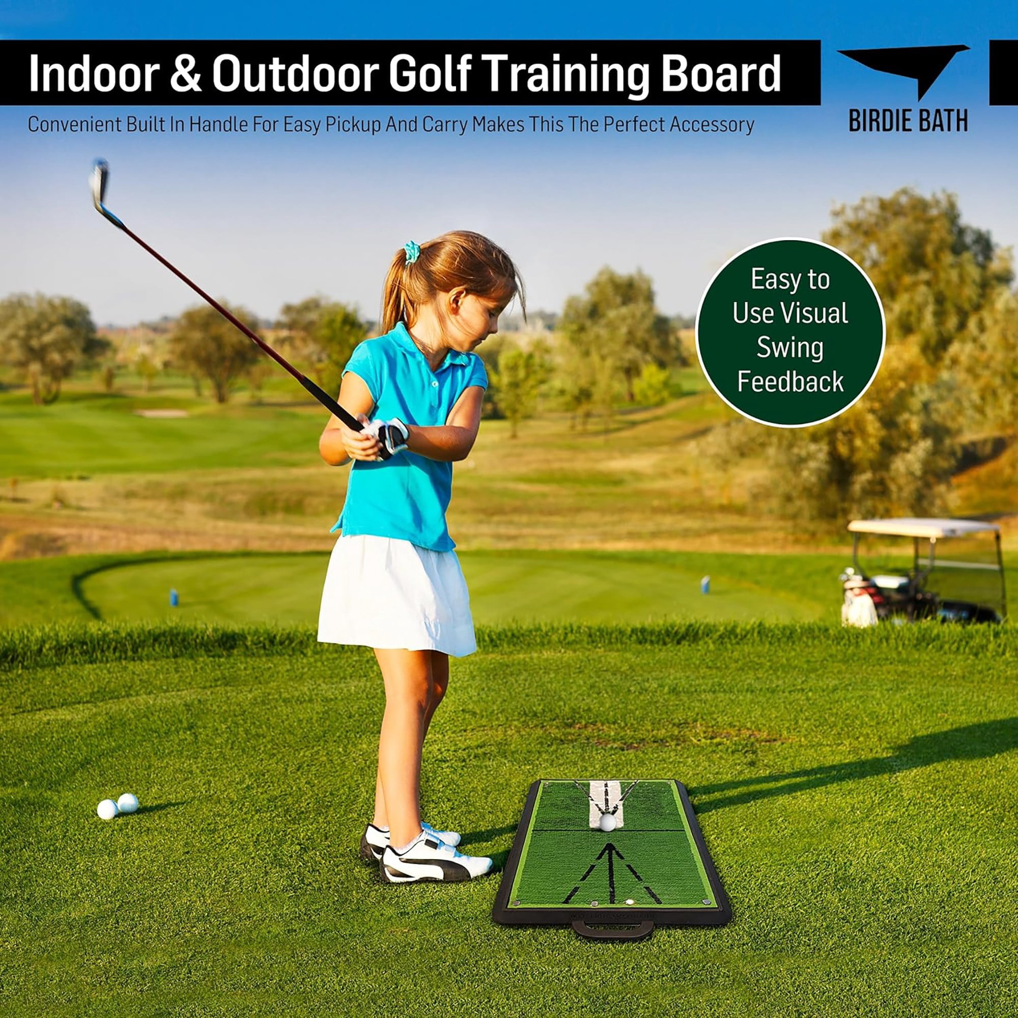 Birdie Bath Birdie Mat Pro - Swing Training Mat, Instant Feedback