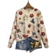 thumbnail image 1 of Tops de Larga de Otoño para Mujer, Suéteres de Cuello Redondo con Estampado 3D, Ropa Informal Holgada y Elegante para Vacaciones MYzq04 XS, 1 of 3