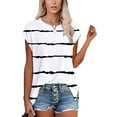 thumbnail image 5 of TIHLMK Shirts for Women White Women's Fashion Casual Printing O-Neck Loose Short Sleeve T-shirt Pullover Tops Gift for Womens Tops, 5 of 7