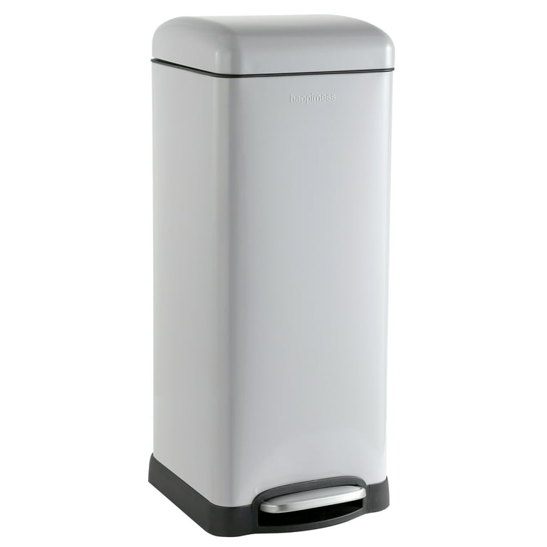 happimess Oscar 8-Gallon Step-Open Trash Can with Free Mini Trash Can Stainless Steel