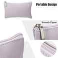 thumbnail image 4 of Unique Bargains Travel  Makeup Bag Makeup Brush Holder Cosmetics Storage Bag Portable Light Purple PU Leather, 4 of 7