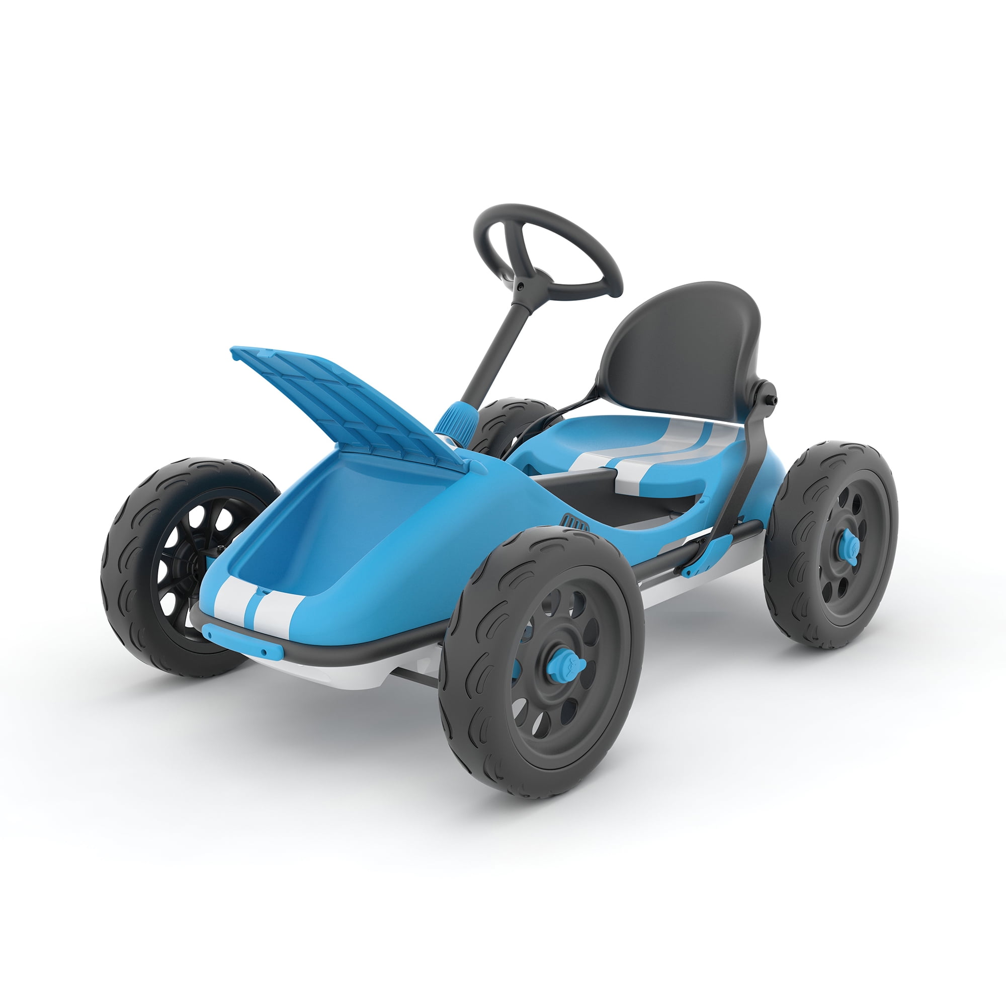 Chillafish Monzi Rs Kids Foldable Pedal Go Kart With Airless Ruberskin Tires Blue