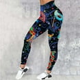 thumbnail image 2 of Arlun High Waisted Leggings for Women Lifting Stretchy Seamless Carnival Printed Leggings Lightweight Soft Tummy Control Workout Yoga Tights Holiday Outfits Navy M, 2 of 4