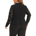 thumbnail image 3 of Agnes Orinda Plus Size Blazer Cardigan for Women Long Sleeve Lace Open Front Cropped Shrug Bolero Cardigans Jacket 3X Black, 3 of 6