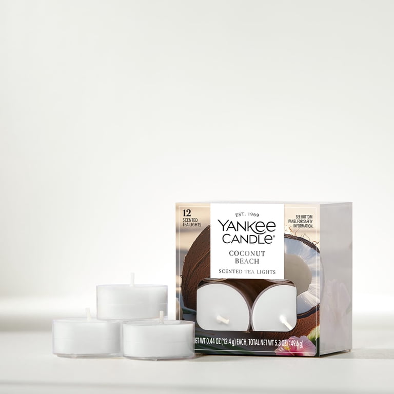 Yankee Candle Scented Tealight Candles, 12-Pack, Coconut Beach Mini Candles