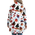 thumbnail image 4 of Women's Fall and Winter Fashion Casual Print Long Sleeve Mid-Length Cardigan Jacket, Christmas Theme for Holiday Season,Sky Blue,5XL, 4 of 6