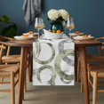 thumbnail image 2 of Sage Green Grey Table Runner - 120 Inch Long, Kitchen Dining Table Runner Dresser Scarves, Geometric Circle Modern Abstract Simple Art Farmhouse Decor for Coffee Tables Wedding Party Banquet, 2 of 8