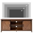 thumbnail image 5 of Modern TV Stand Cabinet, Farmhouse TV Stand for TVs up to 65", Television Stand Entertainment Center Console Table for Living Room, Universal TV Stand for Home, 57 Inch, Brown, Q9597, 5 of 13