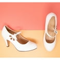 thumbnail image 3 of Chase & Chloe Mary Jane Shoes Women Oxford Pumps - Cute Low Kitten High Heels - Retro Vintage Shoes for Women 1950s Mary Janes Round Toe Shoe with Ankle Strap - Women Dress Shoes, 3 of 6