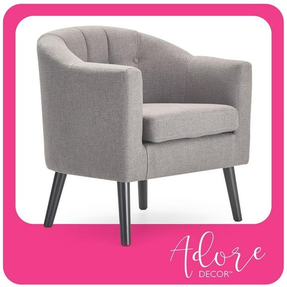 Adore Decor Ivey Modern Tufted Fabric Accent Chair in Gray