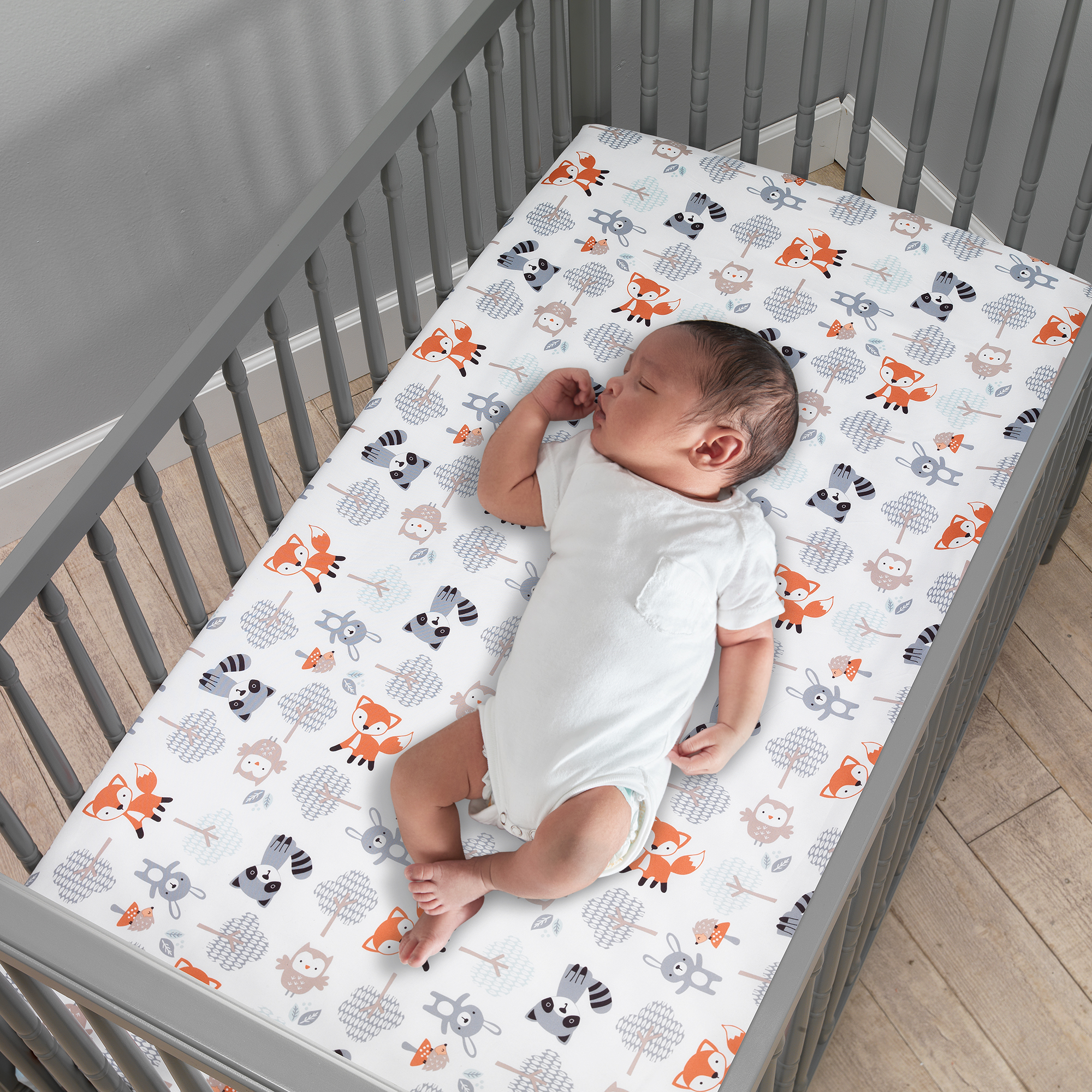 Bedtime Originals Woodland Friends Fitted Crib Sheet photo 2