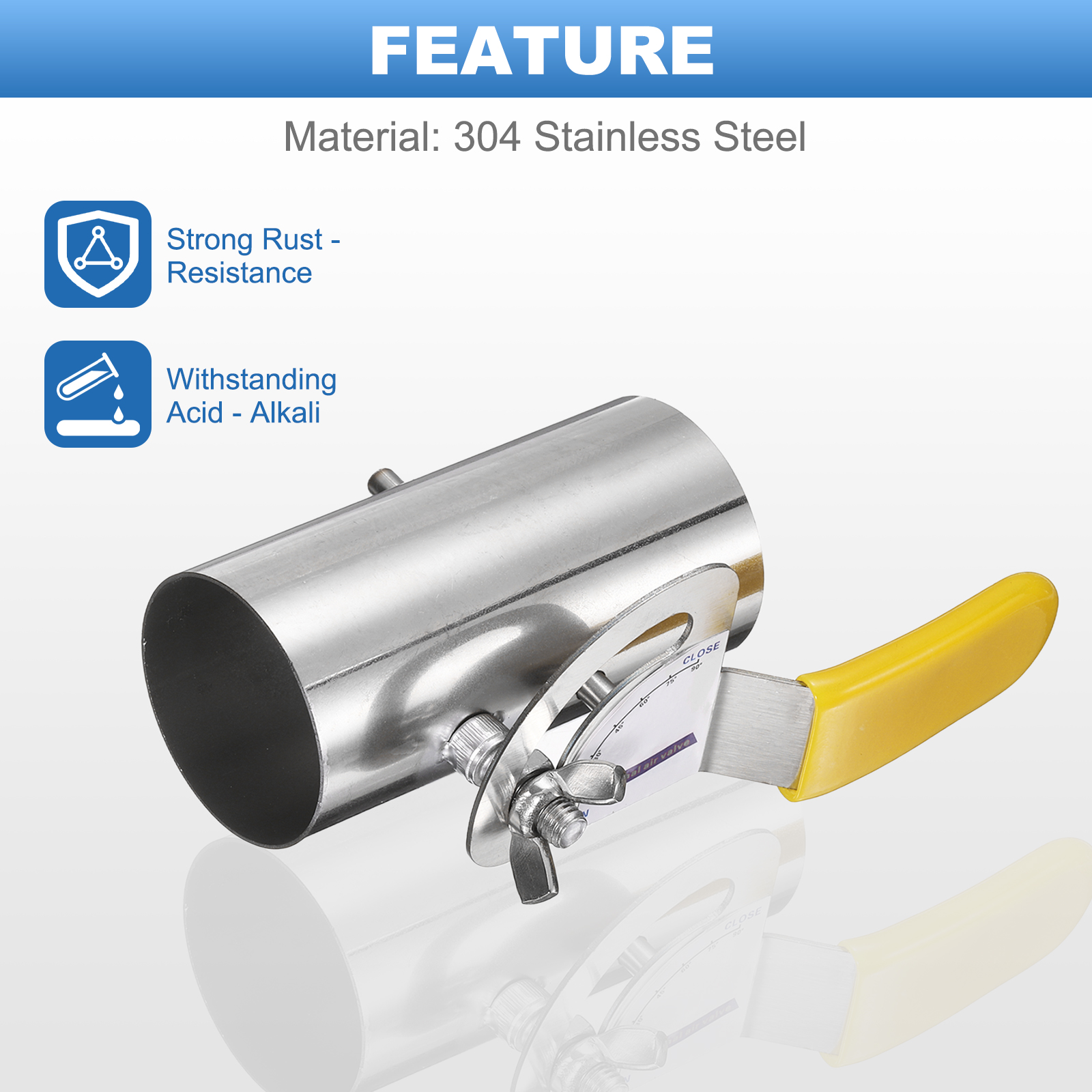 2 Inch Duct Backdraft Damper, Manual Adjustment Airflow Volume Damper for Vents Fans Extractors Range Hoods Heating Systems