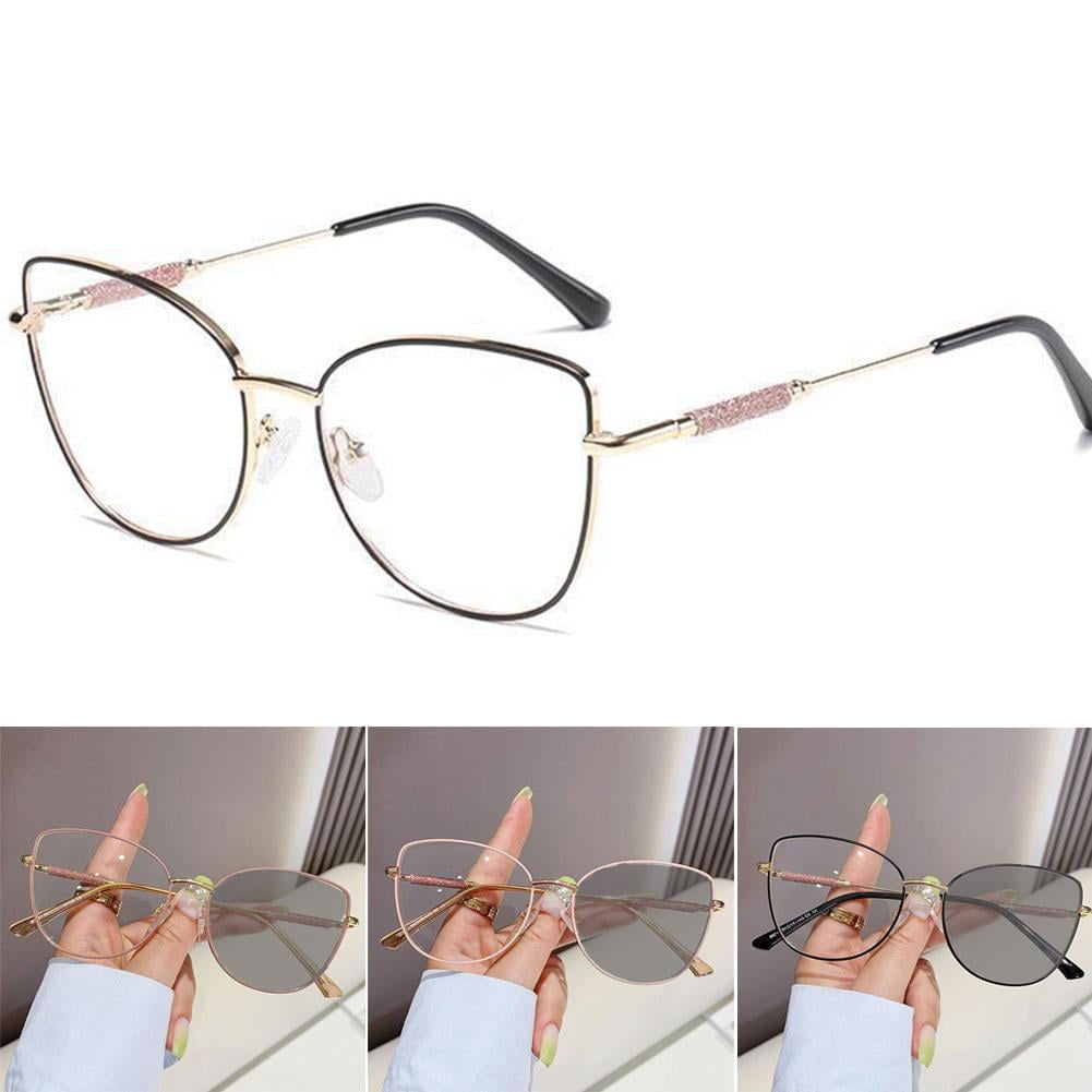 Women Cat Eye Eyeglass Frame Metal Blue Light Blocking B6