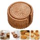 thumbnail image 3 of juego de almohadillas aislantes trenzadas para posavasos, soportes para tazas de té tejidos gruesos, 3 of 8
