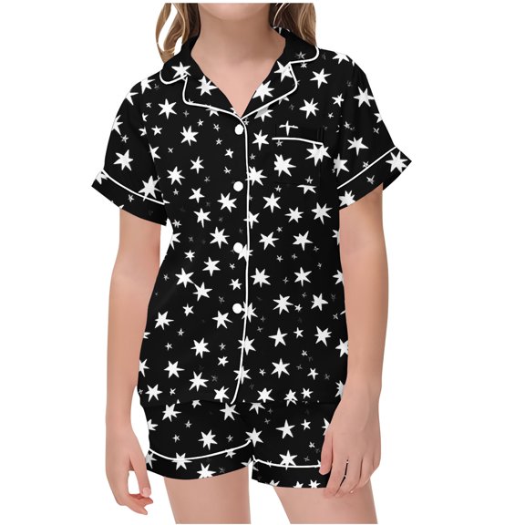 TAGOLD Summer Outfit Sets for Kids Clothes,Girls Outfit Sets,Children's Summer Small Print Short Sleeved Pants Home Wear Clothes Suit For Kids