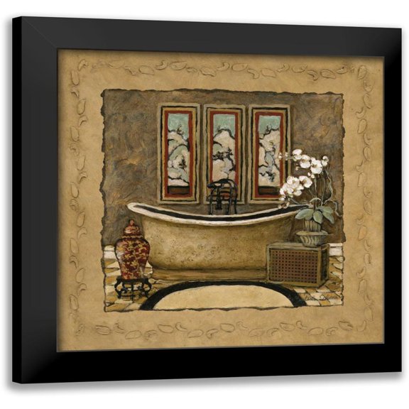 Olson, Charlene 12x12 Black Modern Framed Museum Art Print Titled - Asian Warmth II