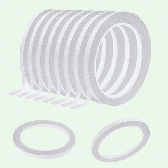 1/4 inch Double Sided Tape - Pack of 10 Rolls - Thin Adhesive Tape for Clothing, Arts, Crafts, Photography, Scrapbooking - Hand Tear - Paper Backing