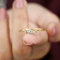 thumbnail image 4 of Rosec Jewels Sky Blue Topaz Promise Ring with Diamond for Women, Nature Inspired Ring, 14K Yellow Gold, US 5.50, 4 of 7