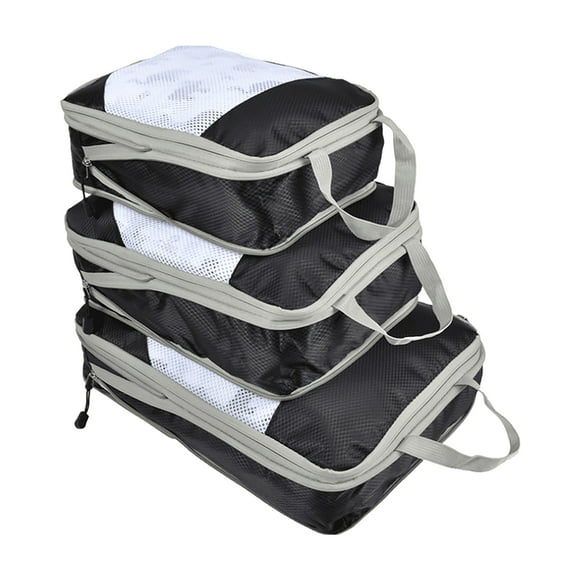 3 Pcs/set Sac de Rangement en Maille avec Poignée Cube de Voyage pour Valise Camping