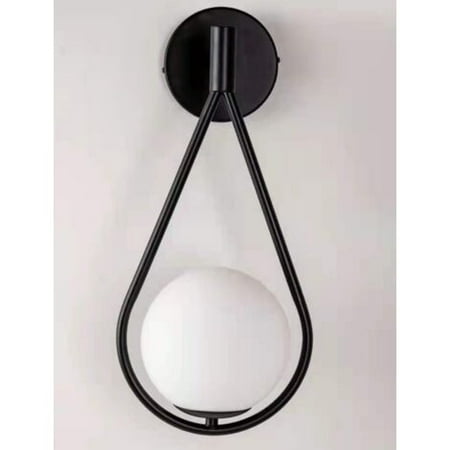 

Megngio Indoor Wall Lamp Round Industrial Retro Adjustable Spherical Glass Metal Wall Lamp E27 for Children s Bedroom Living Room Stairs(Black)