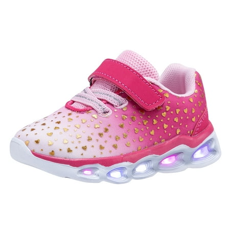 

NEWMALL Girls Led Shoes Flashing Light Up Sneakers (6 Toddler Fuchsia)