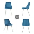 thumbnail image 4 of Set of 4 Modern Dining Chair with Metal Legs, Simple Light Luxury Vanity Chair, Upholstered Velvet Accent Chair for Kitchen, Bedroom, Living Room, Blue, 4 of 9