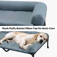 thumbnail image 5 of Veehoo Cooling Elevated Dog Bed with Fluffy Plush Bolster Cushion, 32 x 25 inches, Medium, Haze Blue, 5 of 7