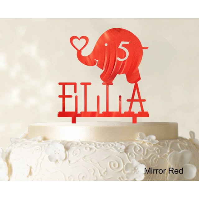 Custom Birthday Cake Topper Personalized Mirror Cake Topper Color Option Available 5-7 Inches Wide