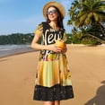 thumbnail image 4 of Fotbe Happy New Year 2025 Vestido Largo de Moda para Mujer, Vestido Tipo Camiseta con Manga Corta y Estilo Casual a Rayas y Bloques de Color, 4 of 6
