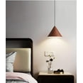thumbnail image 5 of Minimalism Wood Pattern Metal Pendant Lamp for Kitchen Island, Cone Shape Simple Rustic Pendant Lighting for Above Sink, Pendant Light for Dining Room, Pendant Light Fixture for Over Table, 5 of 7