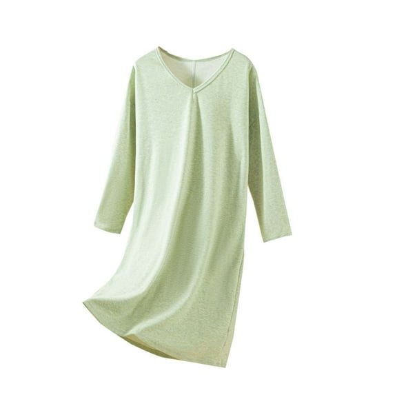 Ashirexll Sleep Shirts for Women, Nightgowns for Women, Long Sleeve Nightgown Winter Loose Soft Robe for Home Wear