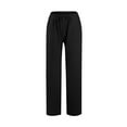 thumbnail image 5 of Luogg Women's Linen Pants Elastic High Waist Drawstring Wide Leg Palazzo Yoga Trousers Women’s Elastic Waist Pants, 5 of 5