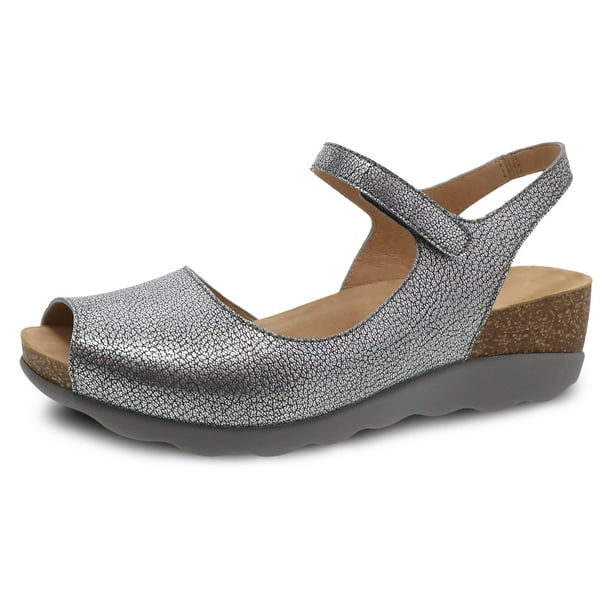 Sandalia con cuña Dansko Marcy para mujer, peltre metalizado, 40-41EU