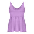 thumbnail image 6 of ZQGJB Women's Summer Flowy Tank Tops Loose Fit Sleeveless Strap Ruffle V Neck Shirts Babydoll Tunic Tank Peplum Tops Purple L, 6 of 7