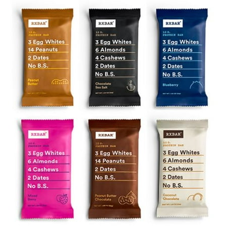 RxBar - Protein Bar 6 flavors Variety pack (Pack of 6 bars)