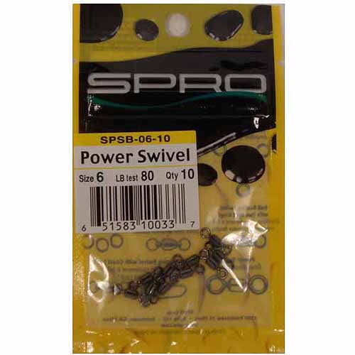 Spro SPSB-06-10 Size 6 Power Swivel 80 lb test qty 10 Fishing Tackle
