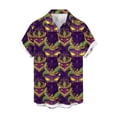 thumbnail image 6 of Mens Mardi Gras Shirt Mask Graphic Tee Button Down Short Sleeve Blouse Summer Hawaiian Shirts Carnival Festival Outfits Men, 6 of 6