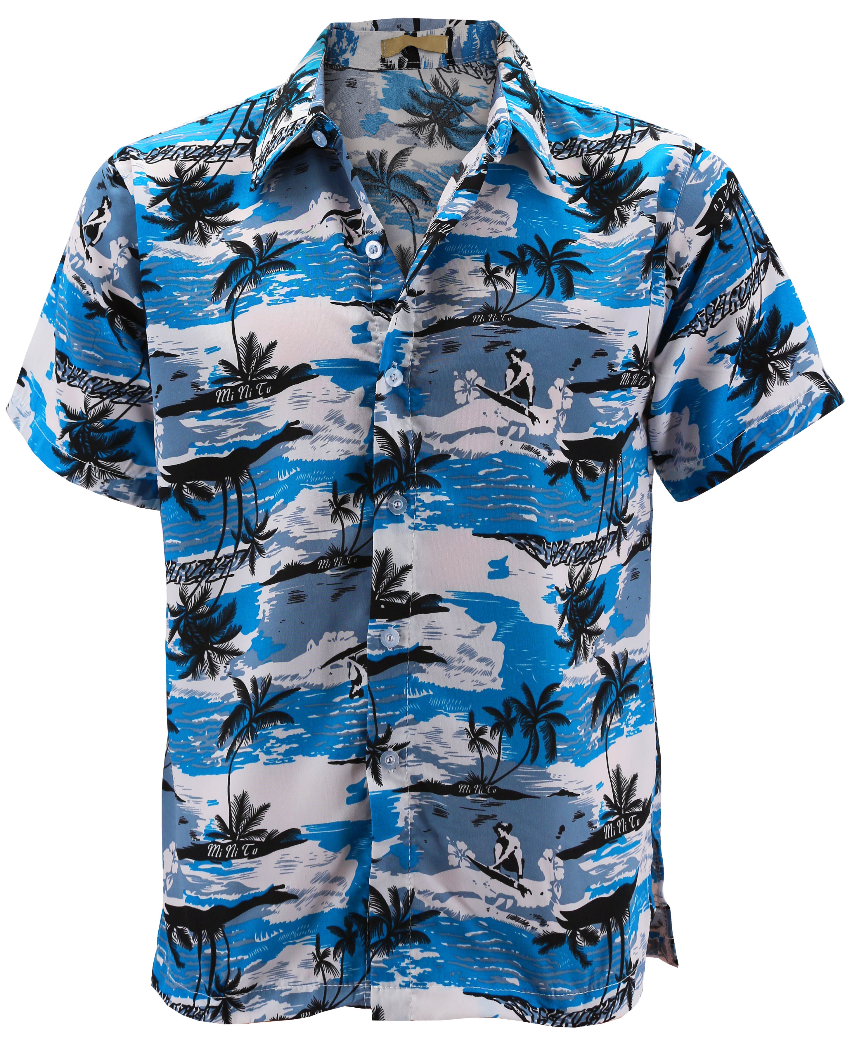 Hawaiian vintage Mens shirt beach party surf holiday hawaii casual aloha