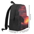 thumbnail image 2 of Lsque Sunset Western Desert Cowboy Pattern Adult Backpack – Durable & Lightweight PU Canvas Storage Bag , 15” Laptop Compartment, and Multiple Pockets, 2 of 7