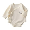 thumbnail image 1 of MIASHUI Justaucorps à Manches Longues pour Bébé Pyjama Doux Léger, Blanc, 0-2 Mois, 1 of 3