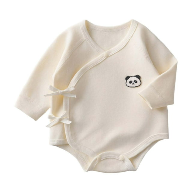 MIASHUI Justaucorps à Manches Longues pour Bébé Pyjama Doux Léger, Blanc, 0-2 Mois