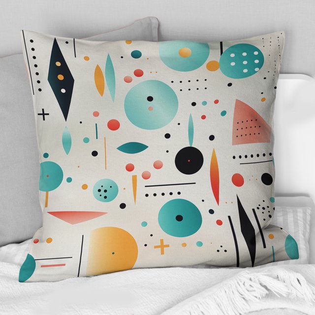 Designart "Serenade Of Soft Geometry And Colors" Geometric Throw Pillow - Modern Pillow For Couch - Insert And Pillows Covers For Living Room Decor