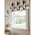 thumbnail image 6 of Orange Blue Geometric Curtain Valances for Windows, Vintage Ethnic Abstract Aesthetic Kitchen Valance Window Treatment, Light Filtering Block Curtains for Bathroom/Bedroom/Living Room 54'' x 18'', 6 of 9