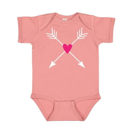 

Inktastic Valentine Hipster Arrows Pink Heart Gift Baby Girl Bodysuit