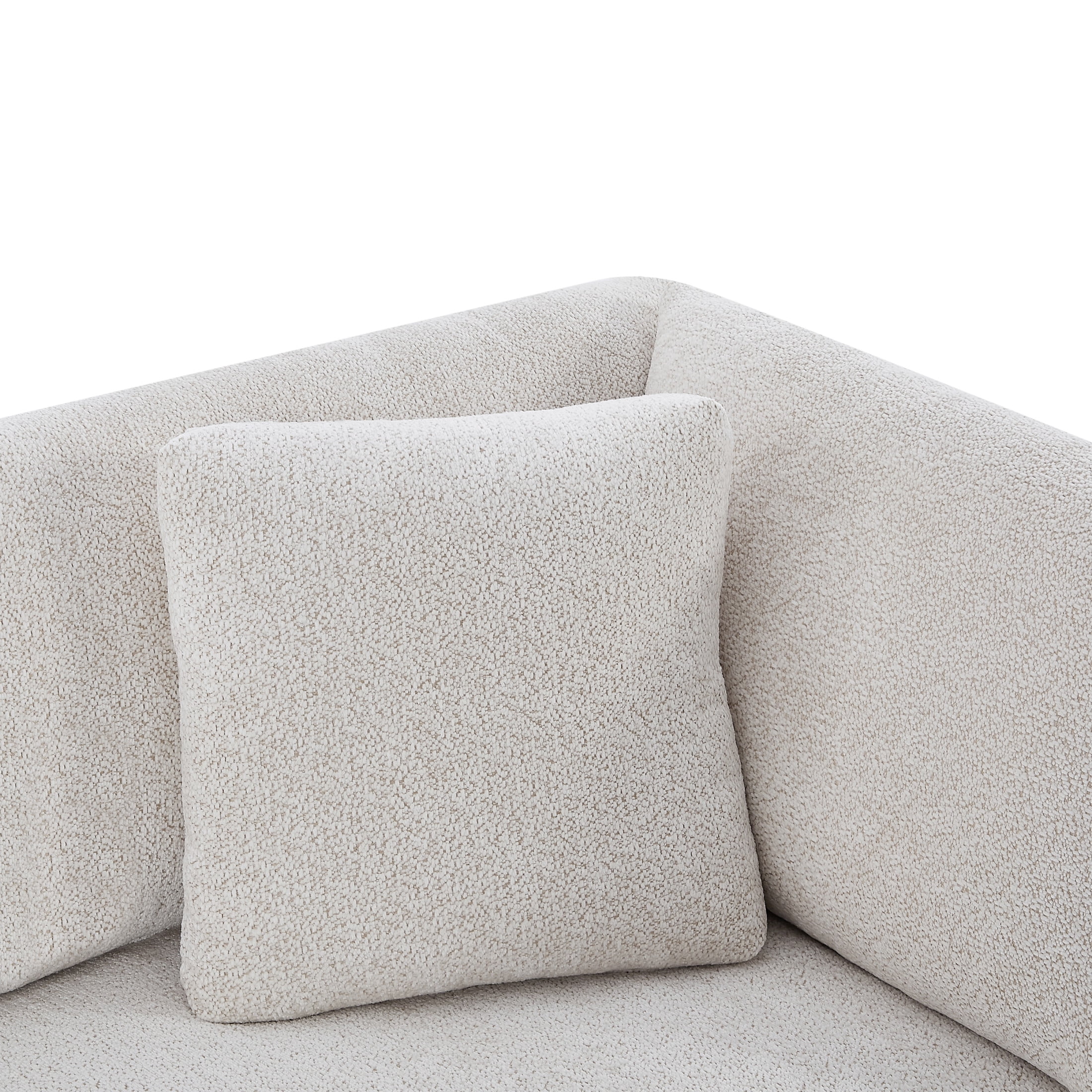 Christopher Knight Home 83.5" Modern 3-Seater Sofa with Flared Arms and Pillows, Chenille Upholstery, Beige