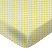SheetWorld Fitted 100% Cotton Percale Play Yard Sheet Fits BabyBjorn Travel Crib Light 24 x 42, Yellow Gingham Check