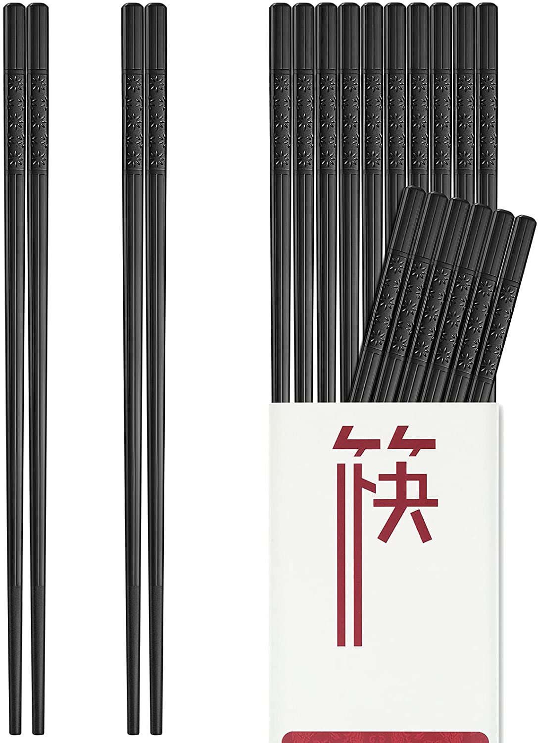Chopsticks 2/5/10Pairs Metal Korean Chinese Stainless Steel Chop Sticks 