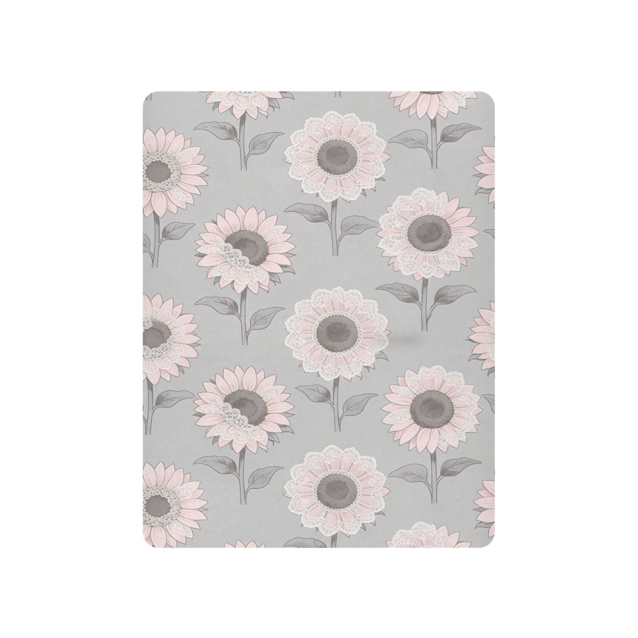 Baby Essentials 52”x 28”- Standard Cotton-like Modal Elastic- Gray Sunflower Design Crib Sheets for Newborns and Toddlers